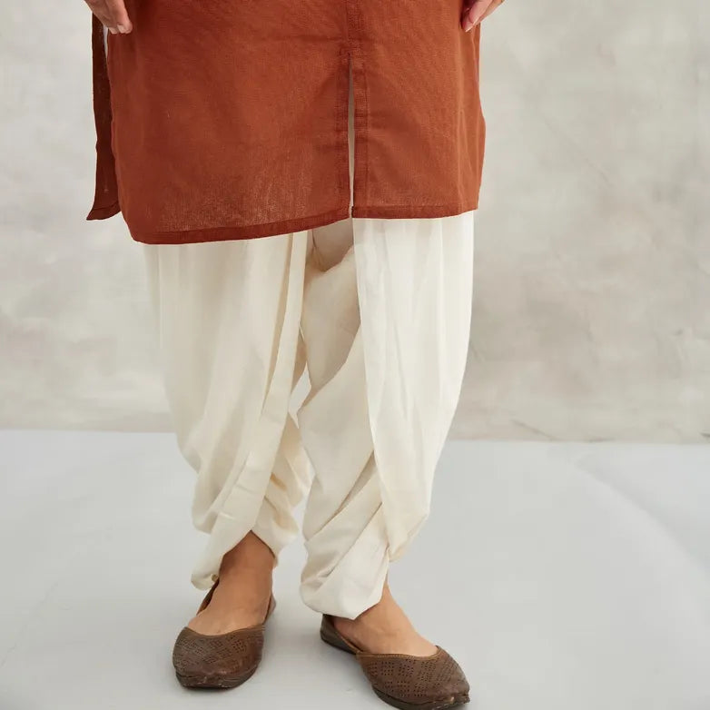 Women's 100% Organic Cotton Kurta with Embroidered "Aum" - Maroon