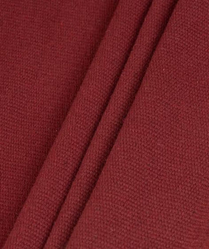 Cotton Yoga Mat (Maroon) - Rubber Coated Bottom