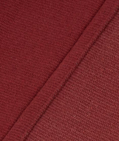 Cotton Yoga Mat (Maroon) - Rubber Coated Bottom