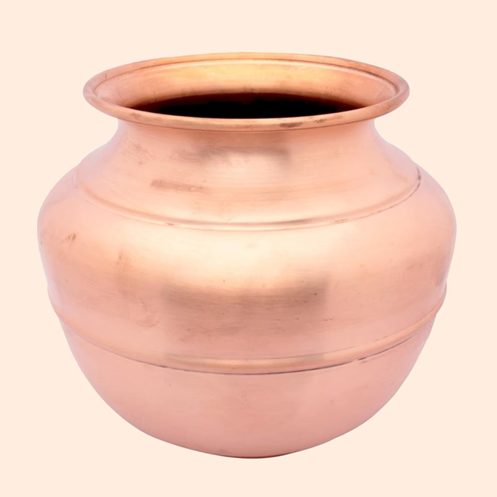 Traditional copper water storage pot/matka (Jeevarasam pot). Pure & high quality copper. Good for health. (10 liters)