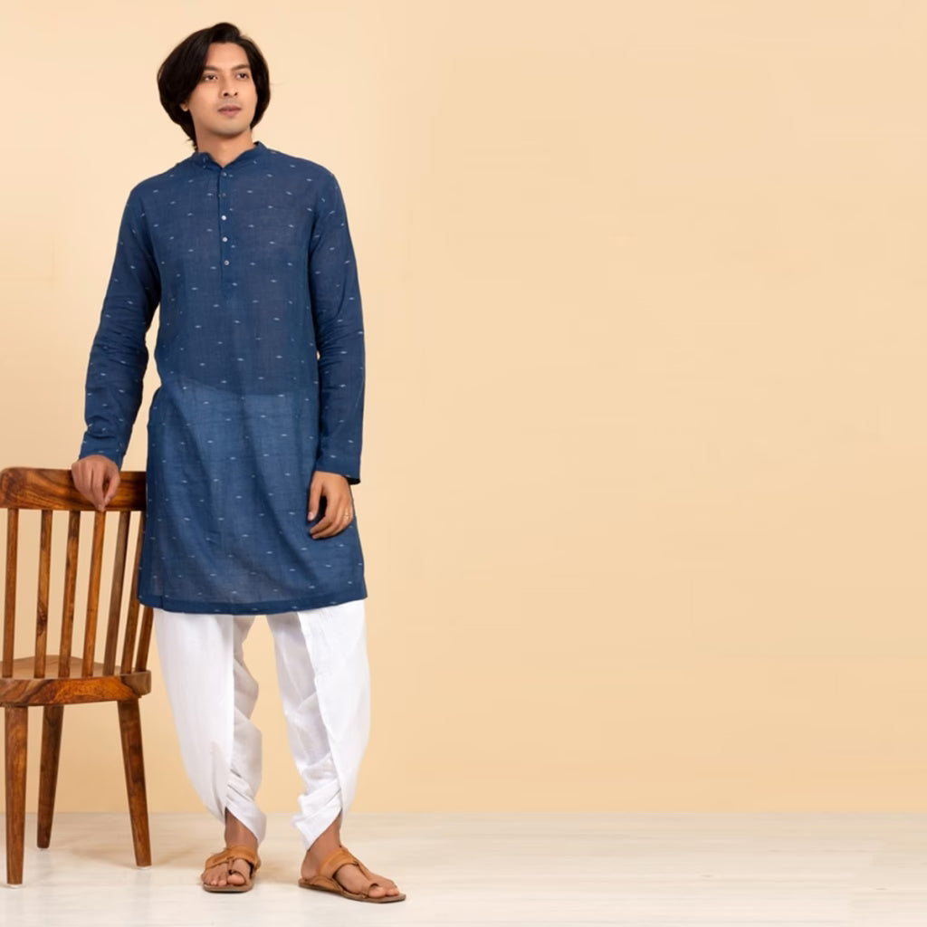 Isha’s signature. Ready to wear Unisex Dhoti Pants (White) / Panchakacham. Easy to pull on. Versatile. Comfortable for both casual and formal wear.