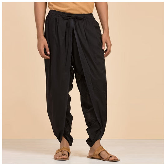 Isha’s signature. Ready to wear Unisex Dhoti Pants(Black) / Panchakacham. Certified organic cotton. Easy to pull on. Versatile. Comfortable for both casual and formal wear.