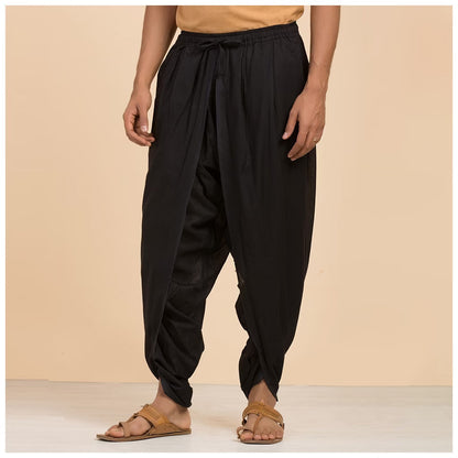 Isha’s signature. Ready to wear Unisex Dhoti Pants(Black) / Panchakacham. Certified organic cotton. Easy to pull on. Versatile. Comfortable for both casual and formal wear.