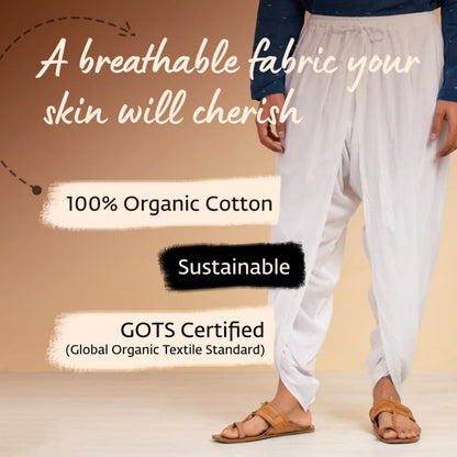 Isha’s signature. Ready to wear Unisex Dhoti Pants(Black) / Panchakacham. Certified organic cotton. Easy to pull on. Versatile. Comfortable for both casual and formal wear.