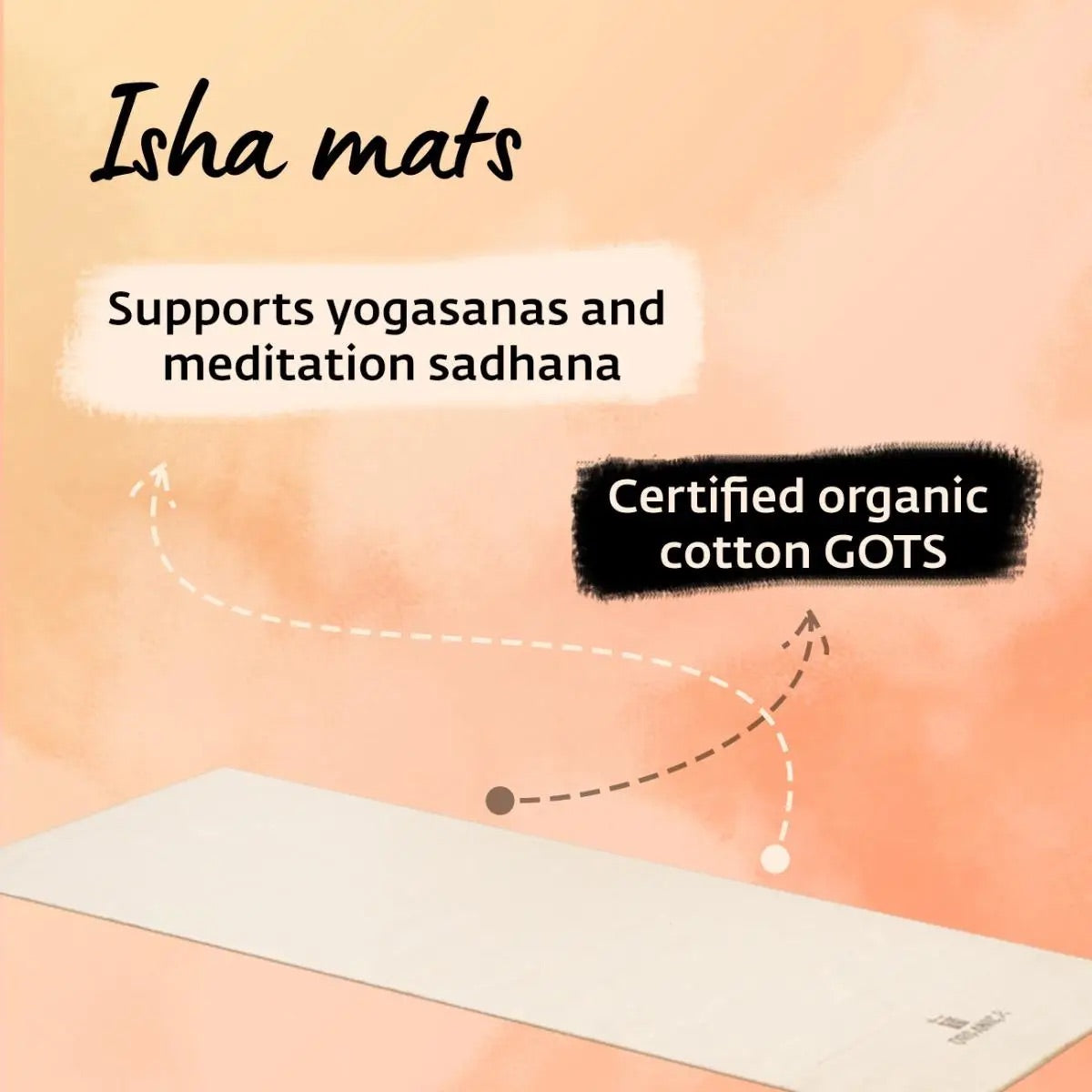 Handwoven organic cotton rug yoga mat. Undyed. Eco-friendly. Washable. GOTS certified.