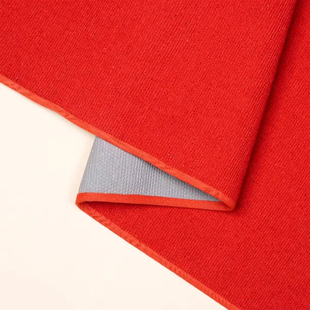 Cotton Rug Yoga Mat Back Rubberized - Red