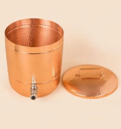Hammered Copper Water Storage Pot, 8 Liters