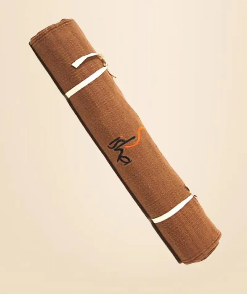 100% Cotton Rug Yoga Mat - Orange. Eco-friendly. Washable. For Yoga And Exercise.